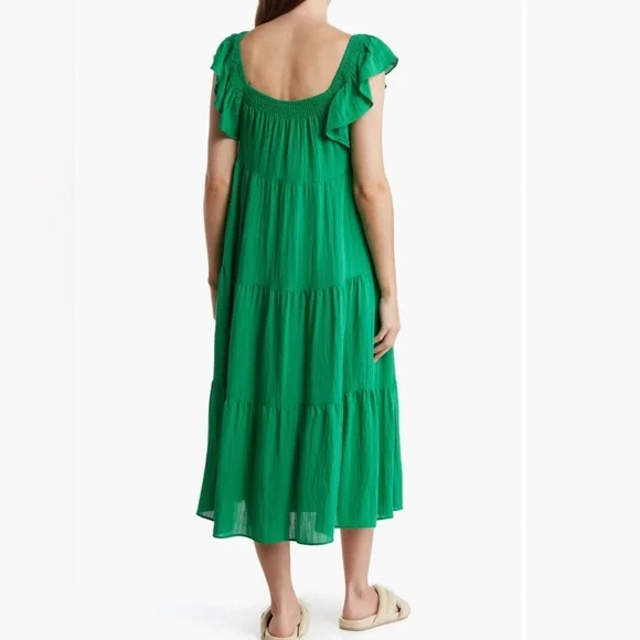 NWT Lush “Azalea” Pink Flutter Sleeve Tiered Summer Dress Women’s XS - Picture 15 of 15